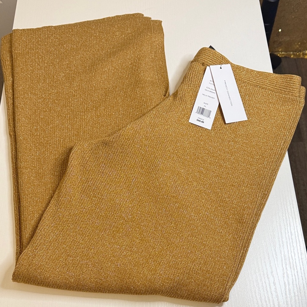 French Connection Women's Trousers in Golden Tan